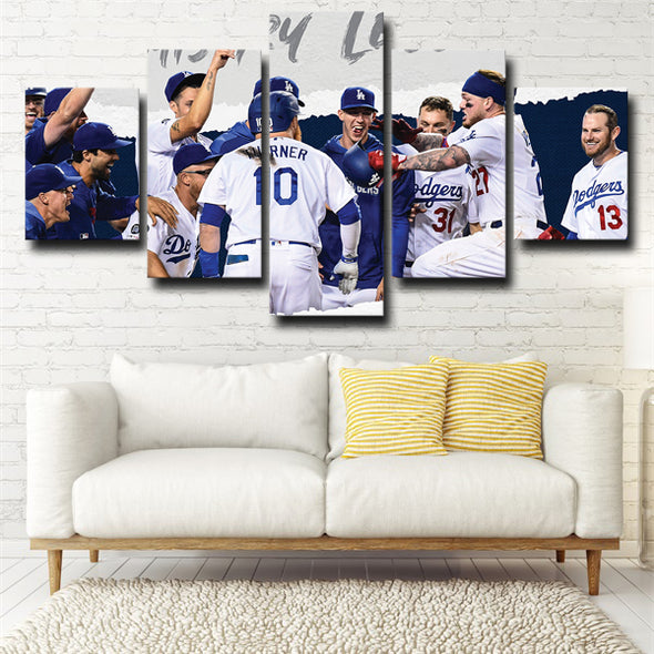 five panel canvas art framed prints la Dodgers wall picture-29 (2)