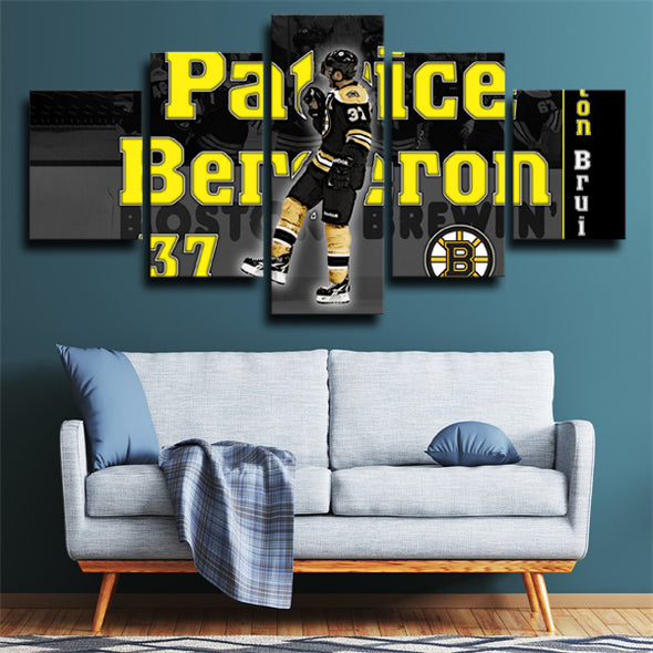 five piece canvas art framed prints Boston Bruins patrice wall picture-33 (3)