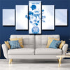 5 piece modern art framed print Dodgers team live room decor-27 (2)