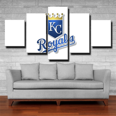 5 piece modern art framed print  Kansas City Royals  LOGO wall decor1206（1）
