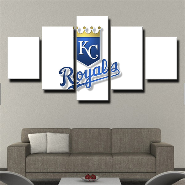 5 piece modern art framed print  Kansas City Royals  LOGO wall decor1205(1)