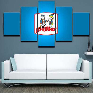  5 panel wall art canvas prints The Phils wall deco1215(1)