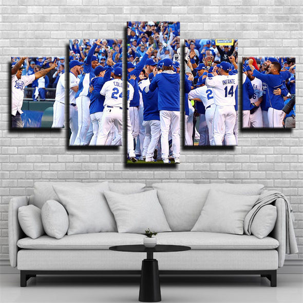  5 panel modern art framed print Kansas City Royals Team  standard wall decor1221(2)