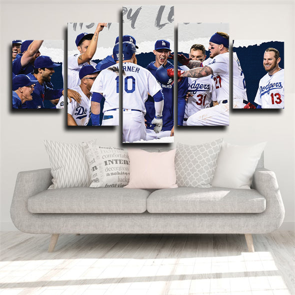 five panel canvas art framed prints la Dodgers wall picture-29 (3)