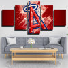 5 piece canvas art framed prints LA angel red logo home decor-31 (2)