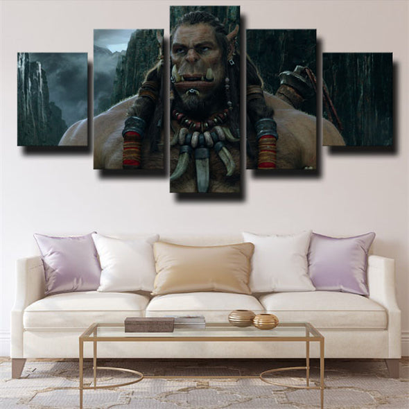 5 panel wall art canvas prints WOW Warlords of Draenor home decor-1202 (1)