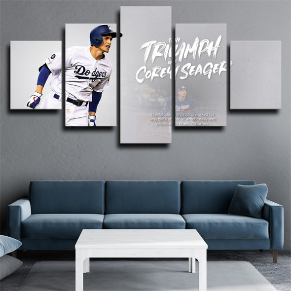 5 piece wall art canvas prints Dodgers Corey Seager decor picture-26 (3)