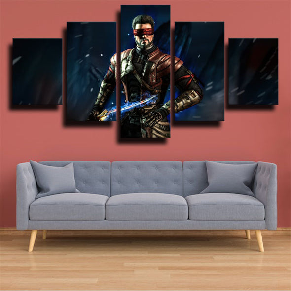 5 piece canvas art framed prints Mortal Kombat X Kenshi live room decor-1523 (3)