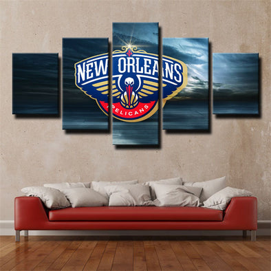  5 panel modern art framed print  New Orleans Saints logo  wall decor 1209