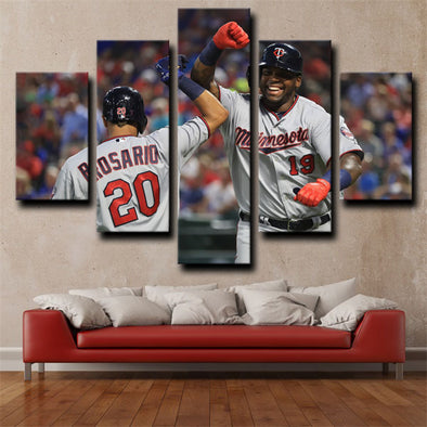five piece wall art canvas prints Minnesota Twins players home decor-21 (1)