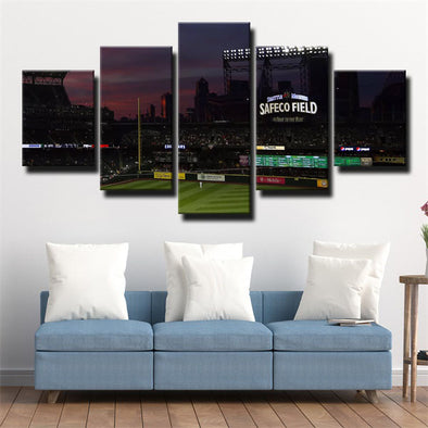 5 panel wall art canvas prints Seattle Mariners cout wall decor1267（1）