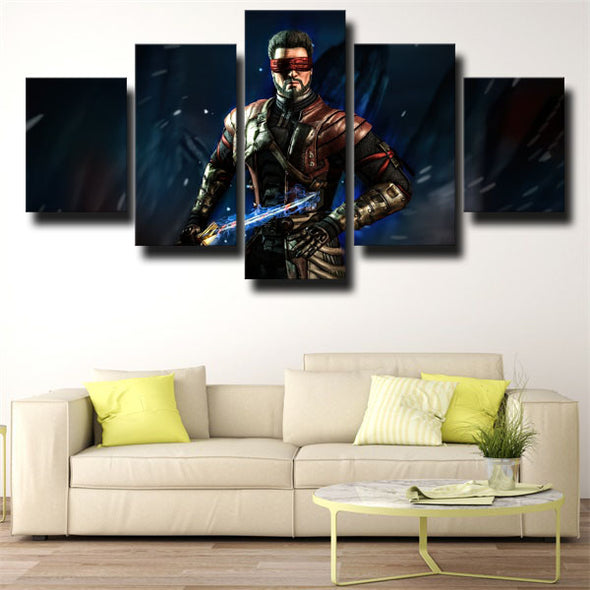 5 piece canvas art framed prints Mortal Kombat X Kenshi live room decor-1523 (1)