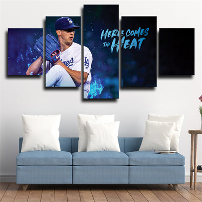 5 piece wall art canvas prints Dodgers Walker Buehler live room decor-25 (1)