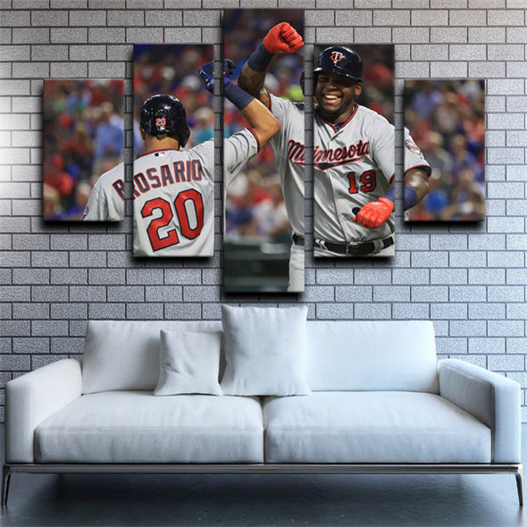 five piece wall art canvas prints Minnesota Twins players home decor-21 (2)
