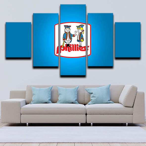  5 panel wall art canvas prints The Phils wall deco1215(2)