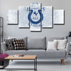  4 5 panel canvas art  prints  Indianapolis Colts live room decor1210 (1)