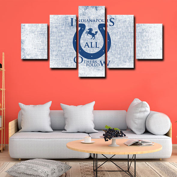  4 5 panel canvas art  prints  Indianapolis Colts live room decor1210 (3)