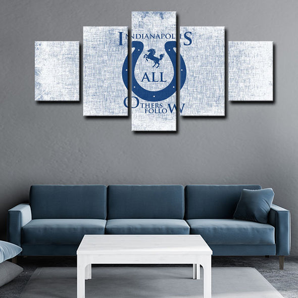  4 5 panel canvas art  prints  Indianapolis Colts live room decor1210 (4)