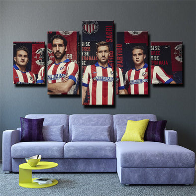  5 piece wall art canvas prints  Atlético Madrid logo  wall decor1231