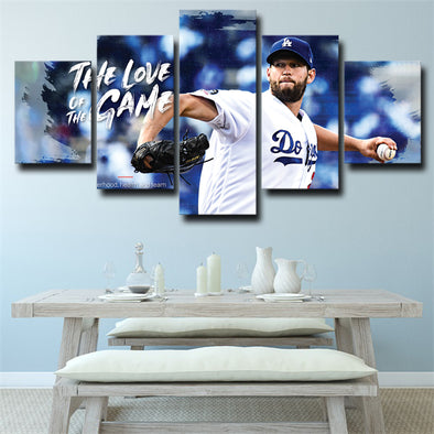 5 piece canvas art framed prints Dodgers Clayton Kershaw decor picture-24 (1)