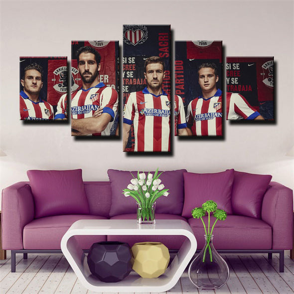  5 piece wall art canvas prints  Atlético Madrid logo  wall decor1233