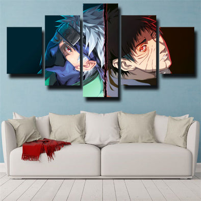 5 panel canvas art framed prints Naruto kakashi and obito wall picture-1701 (1)