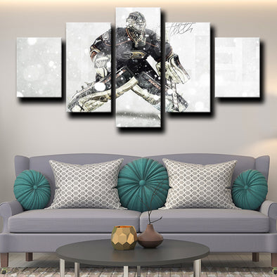 5 Panel Modern Canvas Art Anaheim Ducks Goaltender printed wall decor-1202 (1)