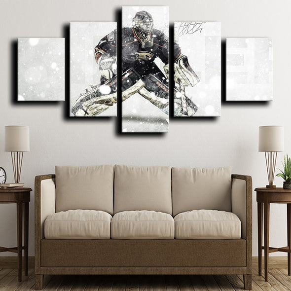 5 Panel Modern Canvas Art Anaheim Ducks Goaltender printed wall decor-1202 (4)