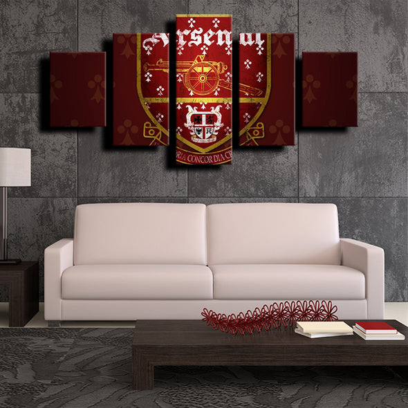 5 Panel Modern Canvas Art Arsenal Logo printed red wall art-1203 (2)