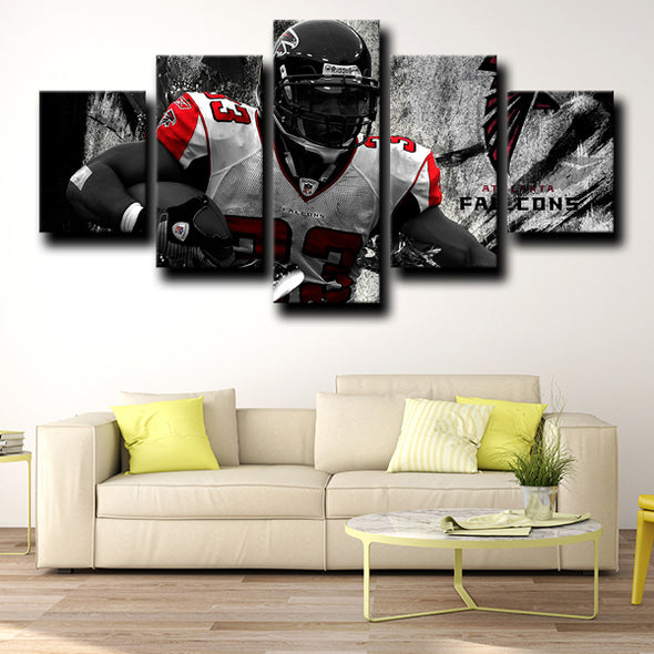 5 Panel Modern Canvas Art Atlanta Falcons Turner printed red wall decor-1210 (3)