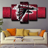 5 Panel Modern Canvas Art Atlanta Falcons logo crest printed red wall decor-1209 (2)