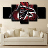 5 Panel Modern Canvas Art Atlanta Falcons logo printed red wall decor-1233 (4)