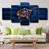 5 Panel Modern Canvas Art Blue Jackets printed Crest wall decor-1210 (3)