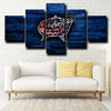 5 Panel Modern Canvas Art Blue Jackets printed Crest wall decor-1210 (4)