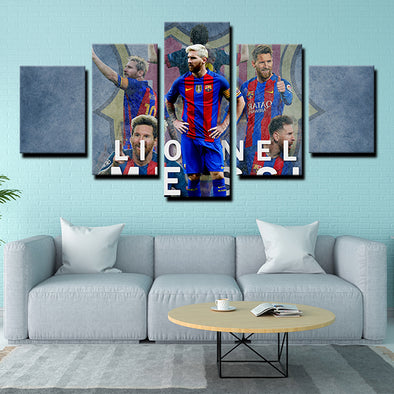 5 Panel canvas art framed prints FC Barcelona messi wall decor-1235 (1)
