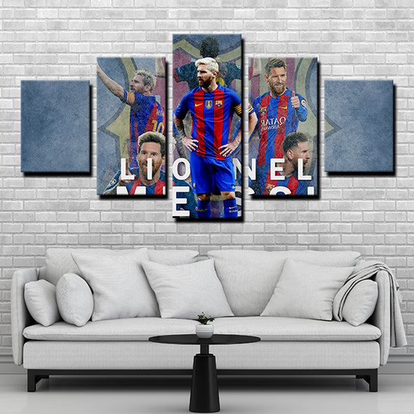 5 Panel canvas art framed prints FC Barcelona messi wall decor-1235 (4)