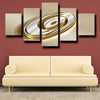 5 Panel canvas art framed prints Hurricanes Logo Gold wall decor-1208 (2)