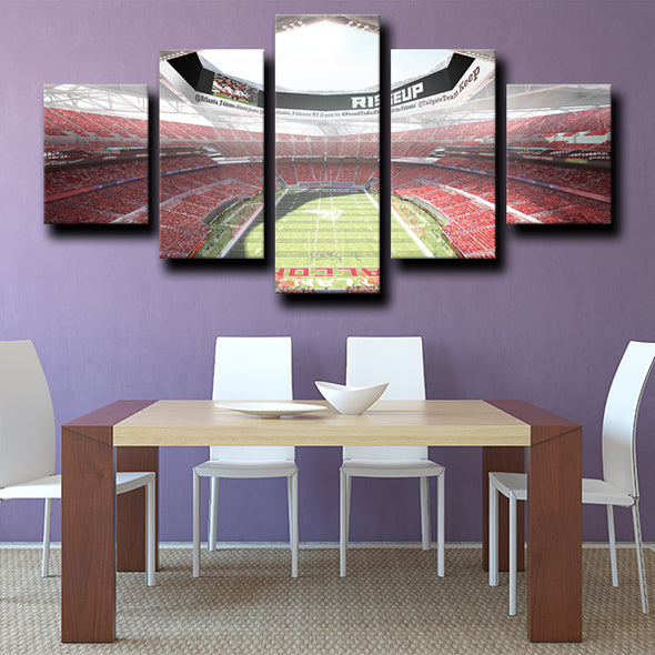 5 Panel modern art Atlanta Falcons Rugby Field canvas prints wall picture-1219 (4)
