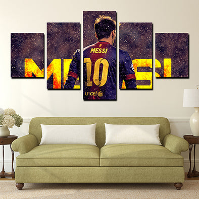5 Panel modern art FC Barcelona messi canvas prints wall picture-1204 (1)