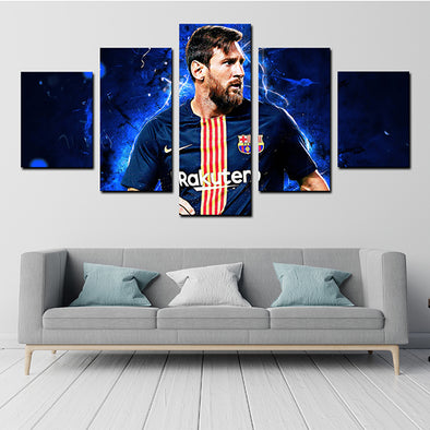 5 Panel modern art FC Barcelona messi canvas prints wall picture-1221 (1)