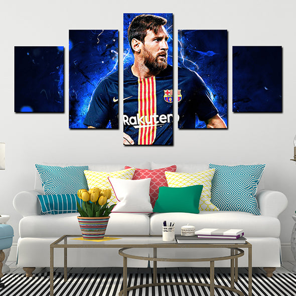 5 Panel modern art FC Barcelona messi canvas prints wall picture-1221 (4)