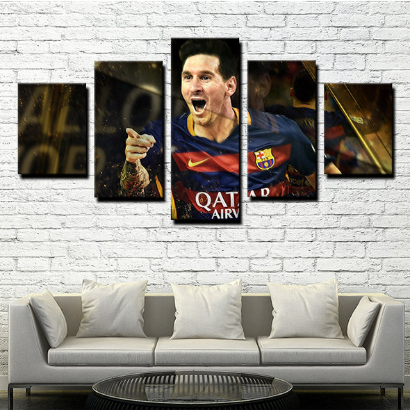5 Panel modern art FC Barcelona messi canvas prints wall picture-1233 (2)