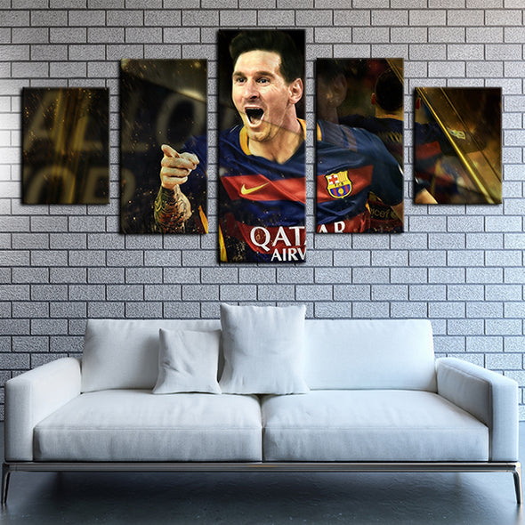5 Panel modern art FC Barcelona messi canvas prints wall picture-1233 (4)
