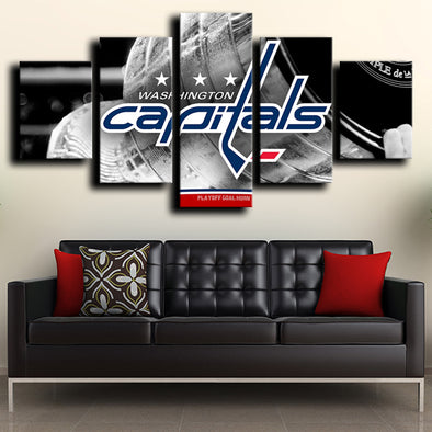 5 Panel modern art canvas prints Washington Capitals Logo wall picture-1223 (1)
