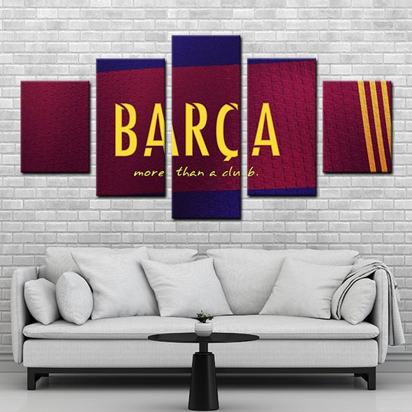 5 Panel modern art framed prints FC Barcelona crest wall picture-1219 (1)