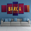 5 Panel modern art framed prints FC Barcelona crest wall picture-1219 (2)