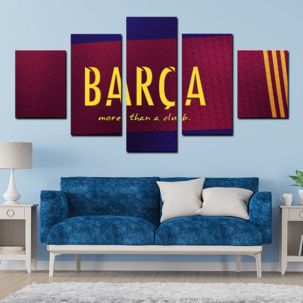 5 Panel modern art framed prints FC Barcelona crest wall picture-1219 (3)
