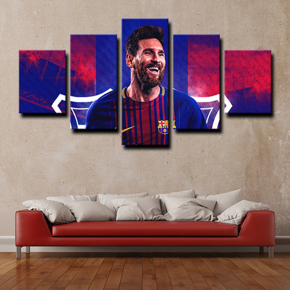 5 Panel modern art framed prints FC Barcelona messi wall picture-1243 (4)