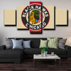 5 Panel modern art prints Chicago Blackhawks Logo wall picture-1225 (3)