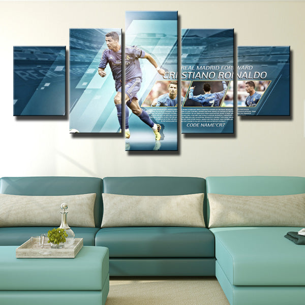 Real Madrid F.C.CR7 IS A LEGEND 5 Panel Canvas Wall Art Prints Picture – GL  Canvas Print Art